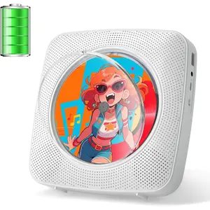 Portable CD Player : CD Players for  Rechargeable Desktop Wall Portable CD Player with  & Dual Speakers 1800mAh Boombox FM Radio USB Type-C MP3  Player