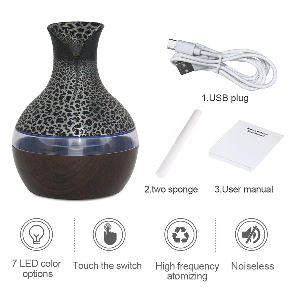 Portable USB Humidifier Diffuser for Travel & Office  300ml Compact Cool light Mist for Dry Air with 2 Essential Oils Perfect for Bedroom home decor essential oil diffuser aromatherapy oildiffuser Humidifier with Auto Off colorful aroma remote control