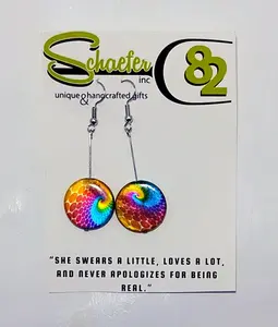 Rainbow Spiral Statement Earrings