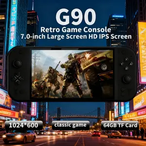 G90 Tablet Game Console, Portable Handheld Console, Retro Level Screen, Dual Joysticks, 7 Inch IPS Display, TF Card Slot, USB-C Charging, Portable Gaming Device
