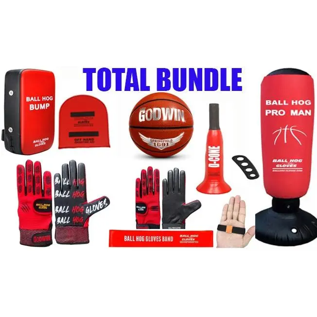 Ball Hog Gloves Total Bundle — 10-Piece Basketball Training System | Weighted Gloves, Shooting Aids & More | Coach Godwin