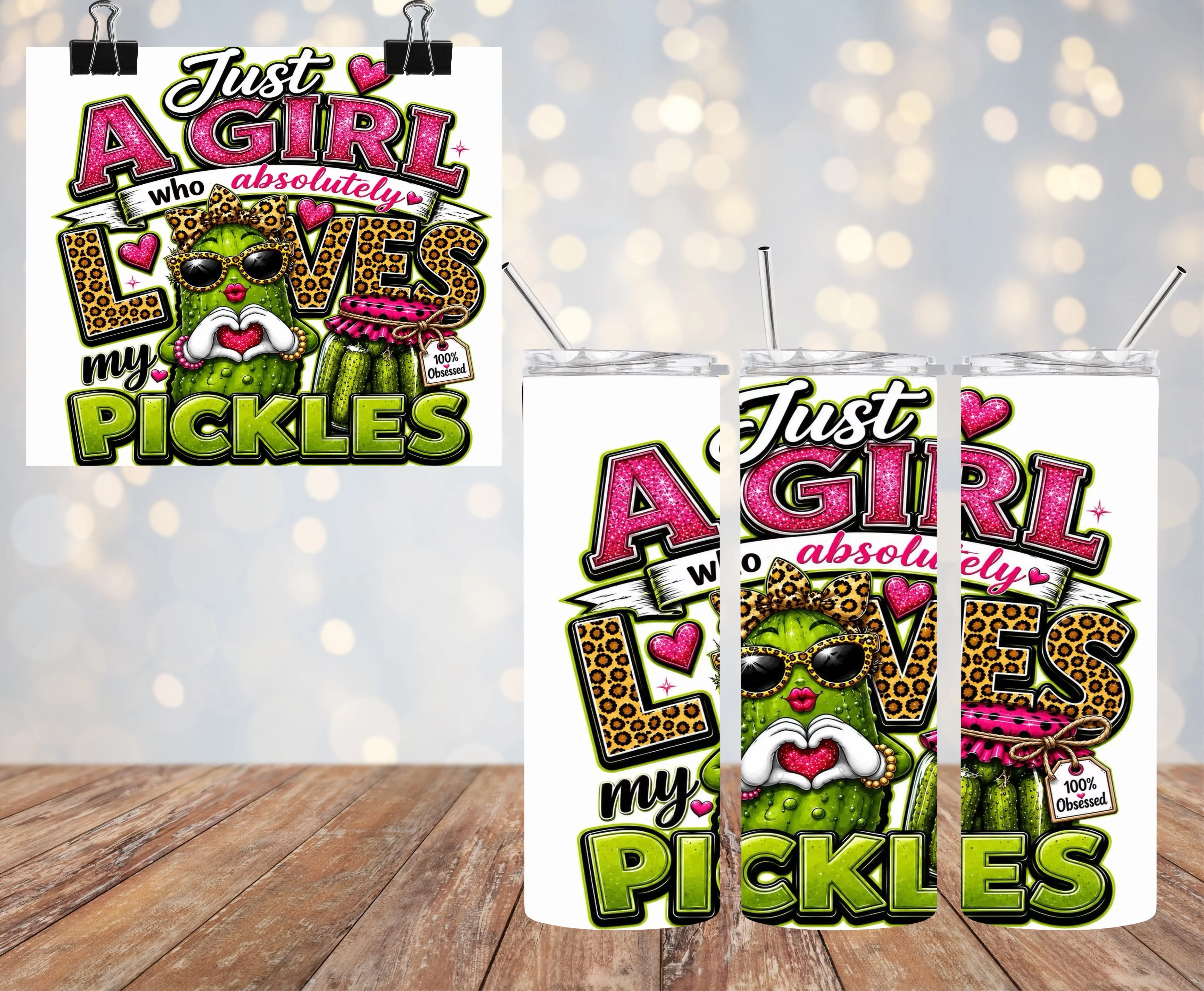 A Girl Who Loves Pickles 20oz Tumbler & Freshie Set