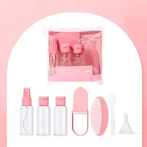 7pcs Travel Bottle Set for Lotion Shampoo Cream, Refillable Plastic Bottles, Compact & Lightweight, Leakproof Caps, Ideal for Vacations