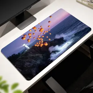 LIVEKEY Cute Teddy Bear in Hot Chocolate Large Gaming Mouse Pad 40x80cm, Non-Slip Desk Mat with Smooth Surface & Stitched Edges, Aesthetic Computer Pad for Office, Gamer, Kids, Adults, Unique Gift Idea