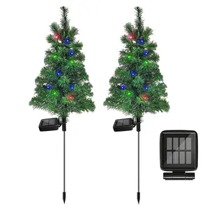 Solar Christmas Tree Garden Stake Lights Waterproof Christmas Decorations Tree Lights Outdoor Xmas Tree Light Christmas décor Pathway Lights Patio Yard