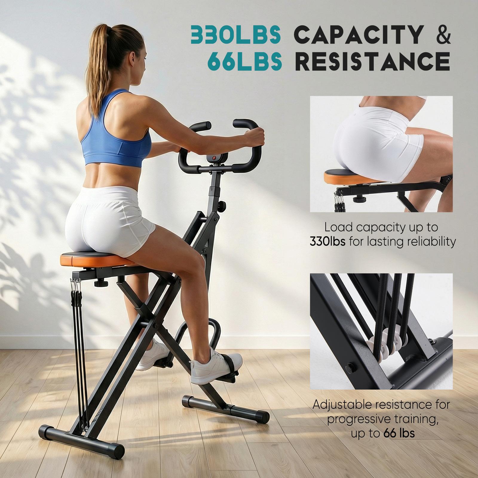 Squat Machine, Deep Squat Rowing Machine for Home, Easy Setup & Foldable Exercise Equipment, Glute Trainer Machine with 2/3 High-Strength Resistance Bands, Glutes & Leg Home Workout Machine Home squat machine, a 330-pound weight-bearing lower body