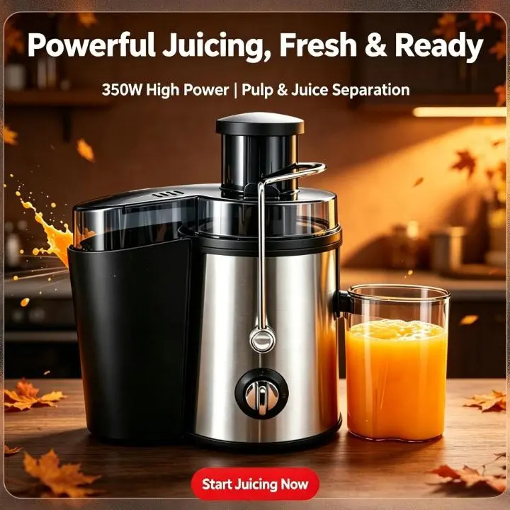 2026 rotary juicer, centrifugal juice extractor with a large diameter feed opening, suitable for fruit and vegetable juices, easy to clean, stainless steel construction, BPA-free (black model).