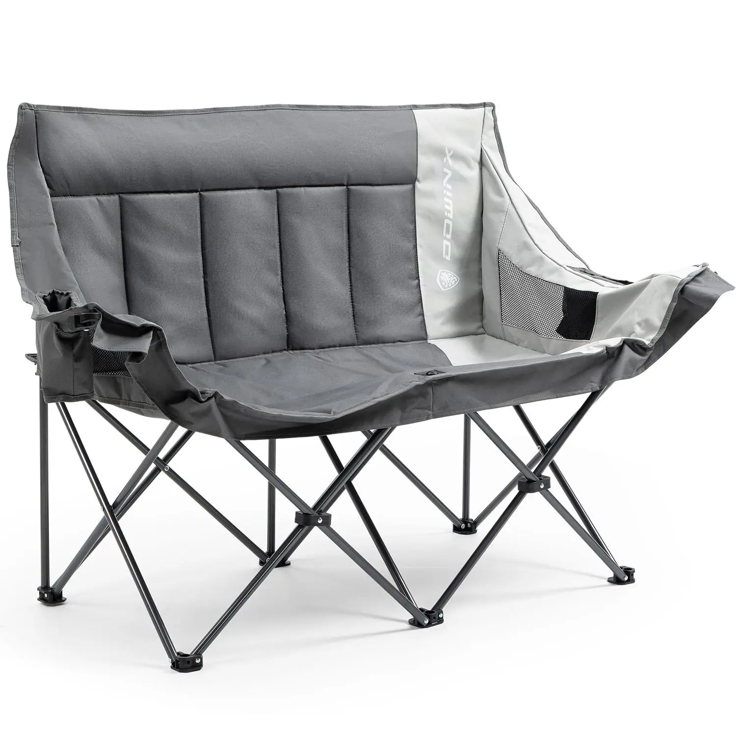 Dowinx Camping Double Chair Pro, Folding Outdoor Recliner with Side Pockets, Soft Seat, Camping Sofa, Maximum Load Capacity 440 lbs