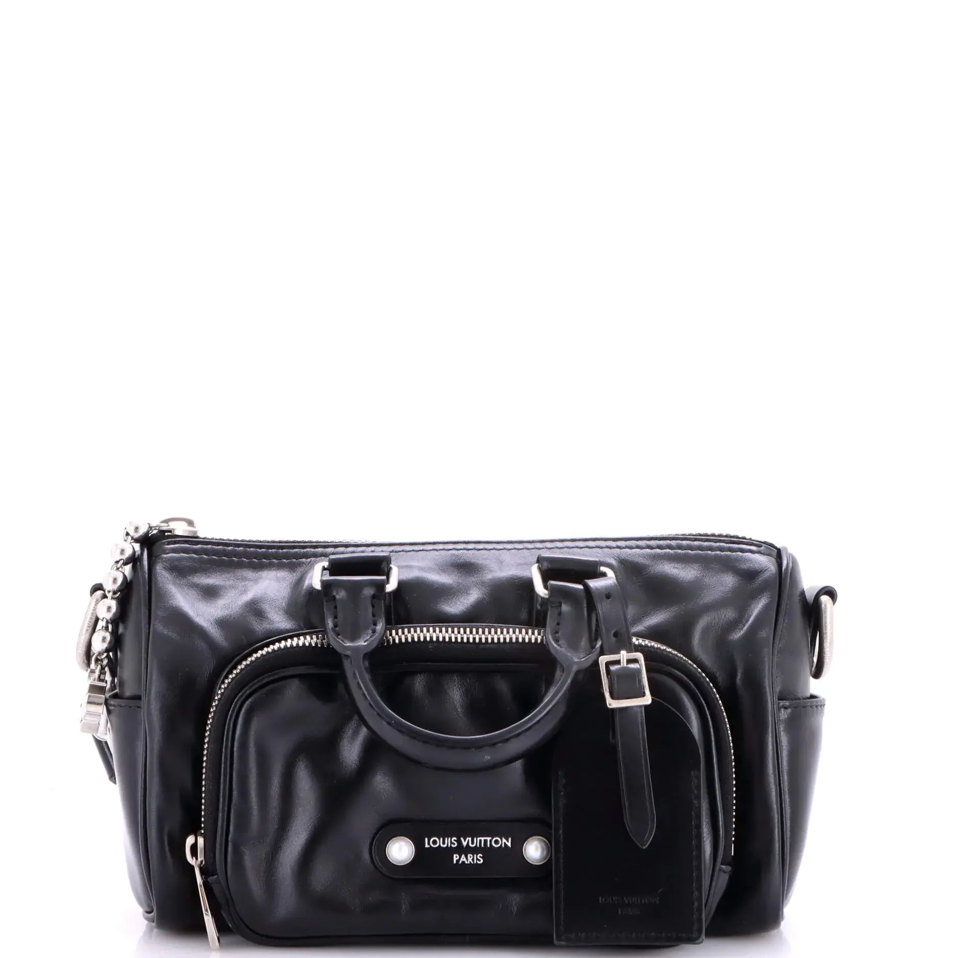 Pre-owned Louis Vuitton Leather Travel Bags Keepall Cargo Bandouliere Bag Calfskin with Monogram 25 by Rebag