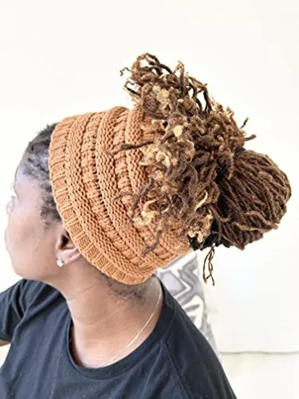 LOCSANITY Satin Lined Crochet Headband for Women, Warm Cable Knit Winter Ear Warmer, Boho Fashion Accessory for Dreadlocks and Natural Hair