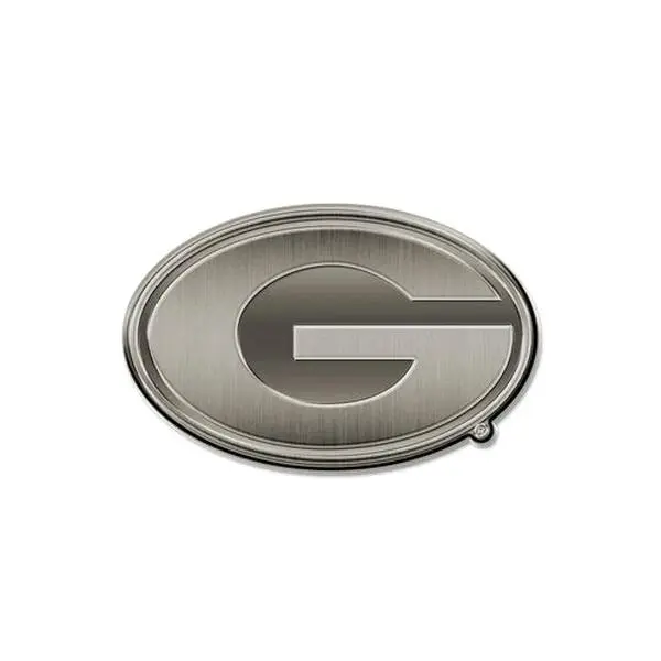 Georgia Bulldogs Antique Brushed Metal Auto Emblem