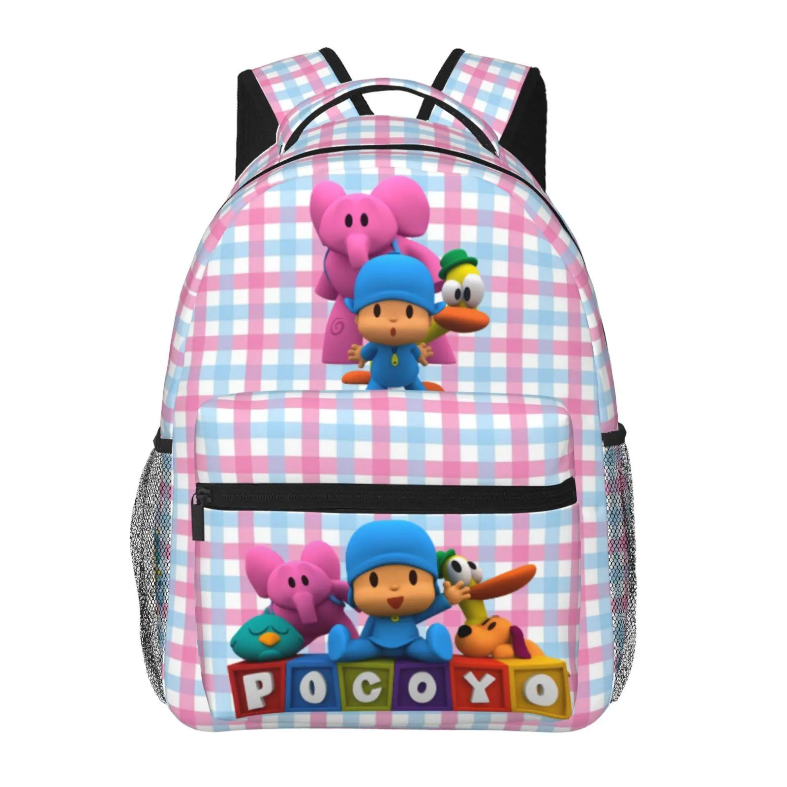 Pocoyo Large Capacity Kids Backpack Pocoyo cartoon Multi‑Compartment School Daypack Pocoyo kids show Tablet Pocket Bag for School & Weekend Trips