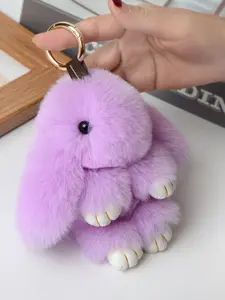Creative Cute Rabbit Keychain, Soft Rabbit Fur Texture, Versatile Bag Car Decor, Fashion Accessory, Mother's Day Gift, Handmade Bunny Keychain