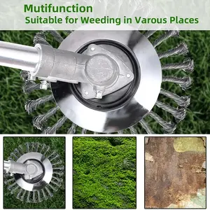 Universal Gas Weed Wiper Brush, Durable Steel Wire Wheel, Includes Mower Head & Weeding Plate, Fits Most Lawn Mowers, Multiple Sizes Available