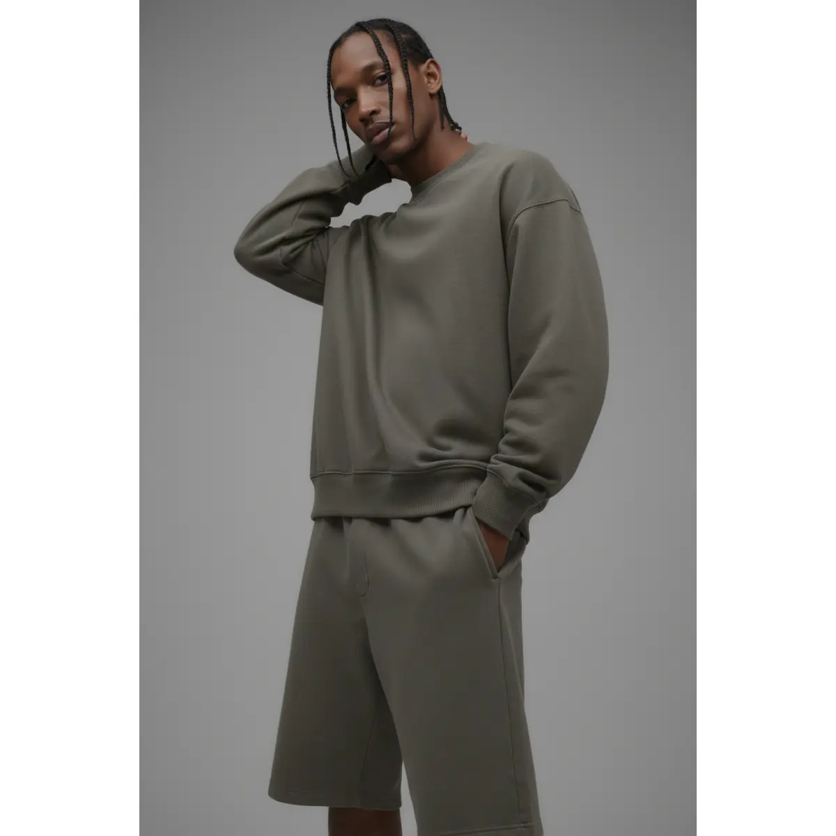 410 Oversized Crewneck - Moss Grey