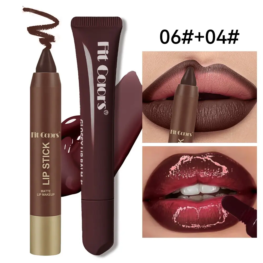 Fit Colors Lip Liner and Lip Oil Set, Makeup, Smooth Texture, Rich Color, Layerable, Hydrating, Versatile for Any Occasion, Moisturizing