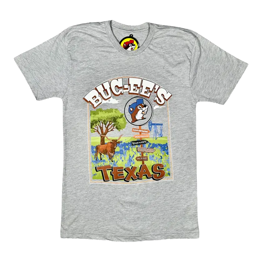 Buc-ee's Texas Graphic T-Shirt, Gray