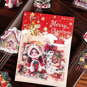 Christmas Adventure Series Pet Stickers, Sticker Cards, DIY Decoration for Journals & Scrapbooks, Festive Theme, Perfect Holiday Gift Idea, DIY Decorative Stickers