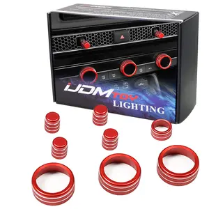 iJDMTOY 8pcs Sports Red Anodized Aluminum AC Climate Controls, Air Vent & Audio Volume Switch Covers Decorations For Honda 2022-up Civic, 2023-up Accord