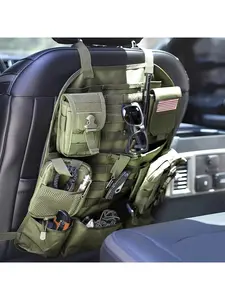 MOLLE Car Seat Back Organizer, Universal Car Seat Back Protector with Multi-Pocket Storage Bag, Car Interior Accessory, Tool And Accessory Storage Made of Durable, Scratch-Resistant Material - Ideal Gift for Men'S Outings