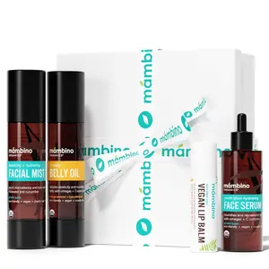 First Trimester Set – All Natural Skincare Pregnancy Gift Set – Anti-stretch mark Belly Oil, Rose Facial Mist, Youth Glow Face Serum, Lip Balm