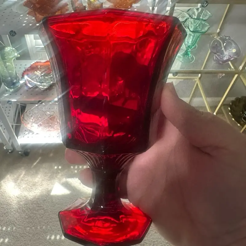 Ruby red large goblet