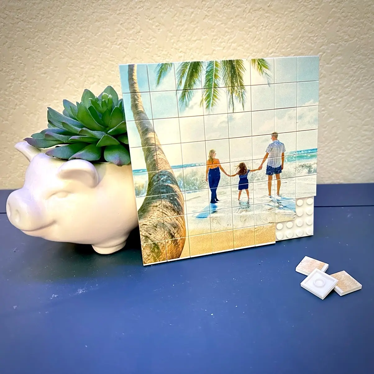 Custom Brick Built Photo Puzzle with wood easel
