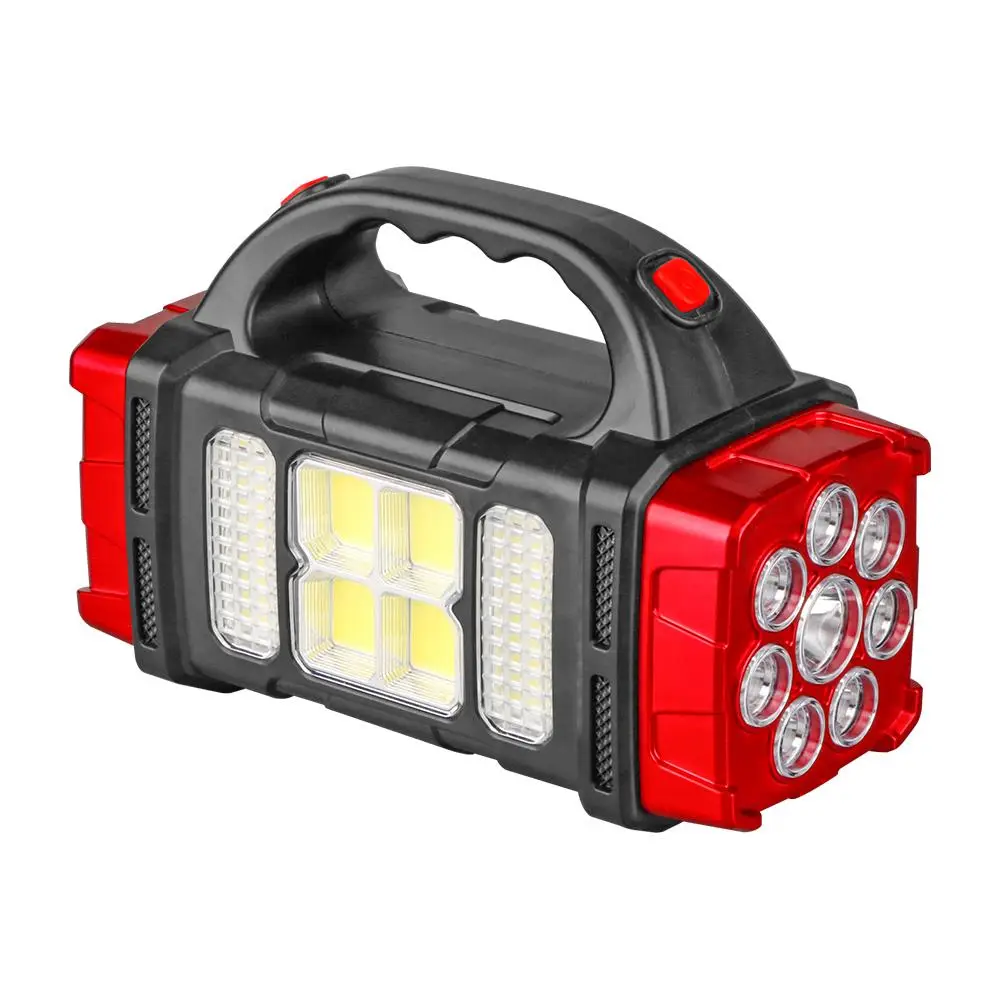 Portable Solar Powered LED Camping Lantern, 4 Light Modes USB Rechargeable Camping Flashlight for Men, Portable Search Light, Lightweight LED Lights w