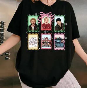 Funny Christmas Movies Unisex T-Shirt, Merry Christmas, Xmas Movies 90s Shirt, Christmas Season, Coquette Christmas Movies Bow, Holly Jolly, For Men and Women