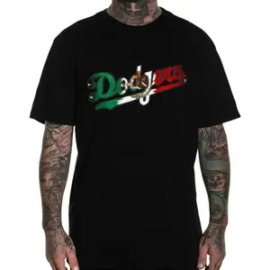 Women's Short-Sleeve Round Neck Cotton Graphic Top - Mexican Heritage Inspired, Dodgers Style, Bold Casual Streetwear