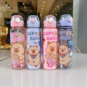 Cute Capybara Leak-Proof Cup Personalized Tumbler 700ML/23.67oz with Flip Lid and Handle, Food Grade PC Material, Ideal for Outdoor Sports, Travel, Camping