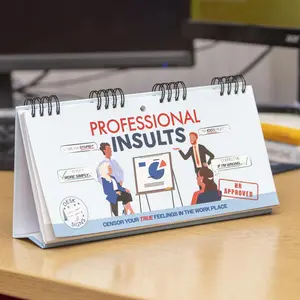 Professional Insults - Desk Spiral Flip Book - Funny Office Message Table Signs