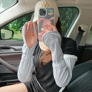 Women'S Sunscreen Ice Sleeve Gloves, Summer Driving Artifact, Horseshoe Sleeve Loose Arm Protection, Resistant Sleeve Gloves, Quick Drying Outdoor Driving Gloves