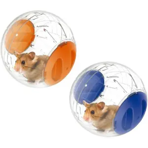 Running Wheel Mini 4.8 inch Small Animal Dwarf Hamster Run Exercise Ball, Pack of 2, Small