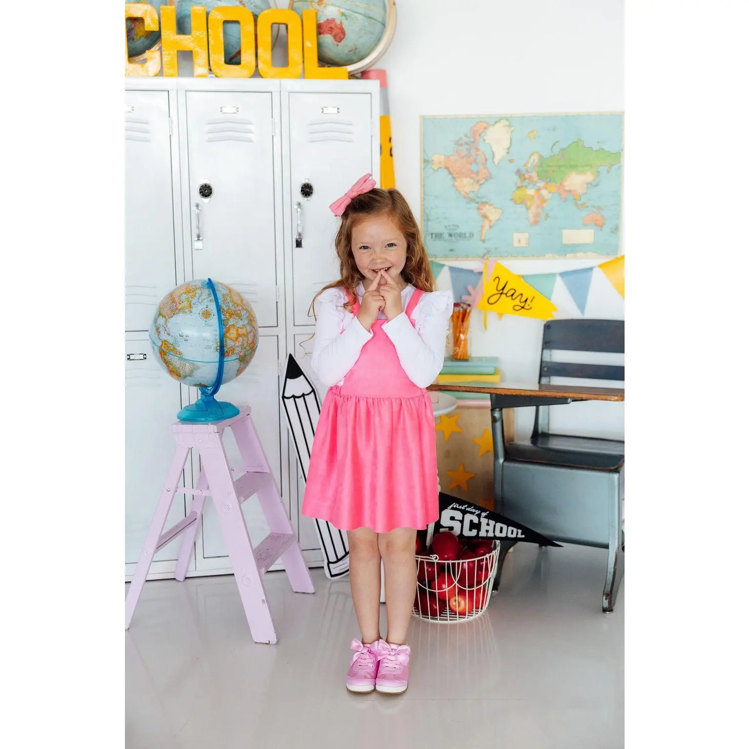 Neon Pink Faux Suede Pinafore