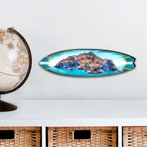 Designocracy 8490101MS 20 x 5.5 in. Island Surfboard Coastal Outdoor Decor Large Ornaments