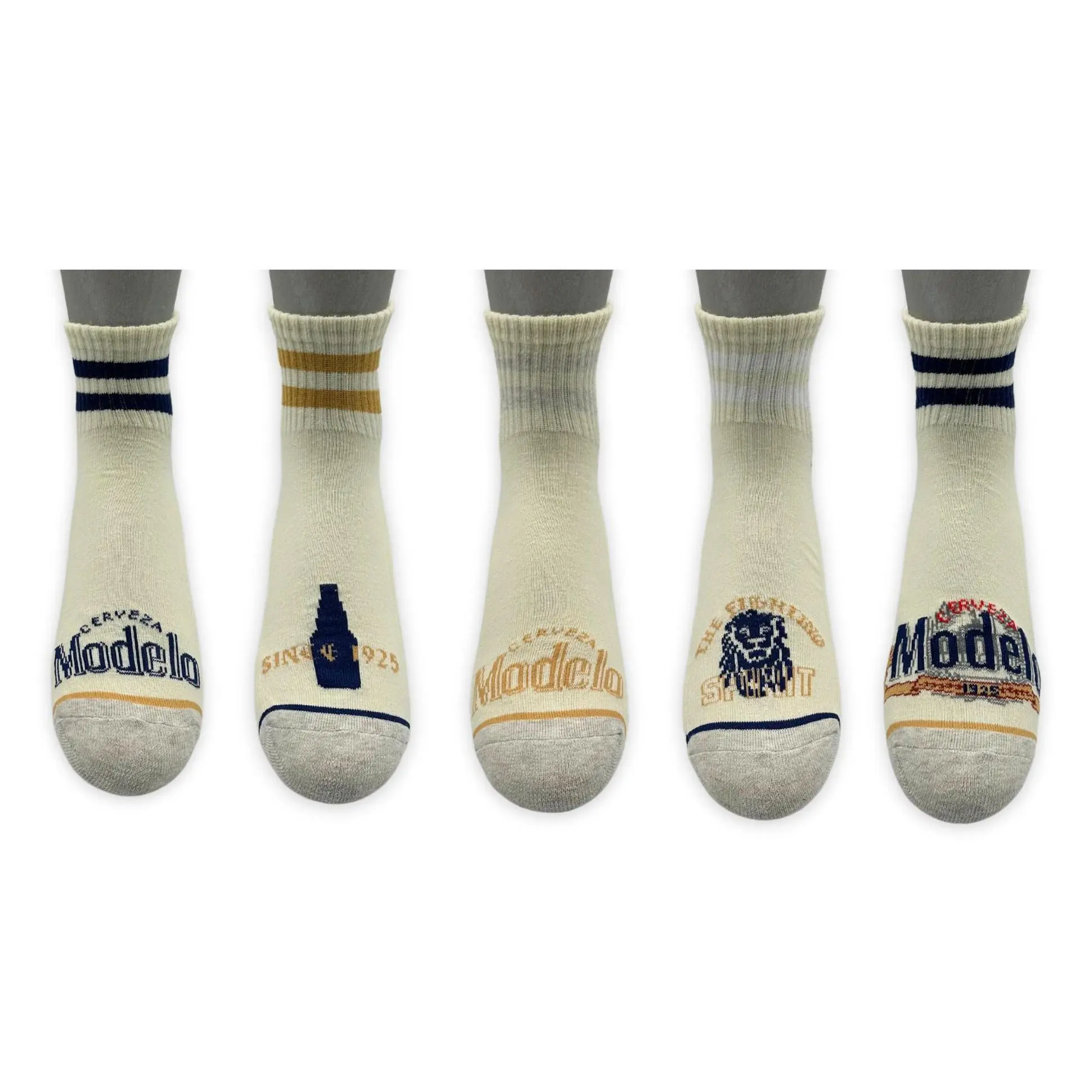Modelo Men's Set of 5 Quarter Crew Socks
