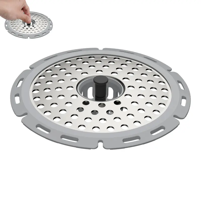 Hibbent 2-Pack Round Stainless Steel Drain Hair Catcher, Mesh Basket Drain Cover, Detangling Bathroom Fixture Accessories, Indoor Bath Trap Strainer Protector, Bathroom Accessories