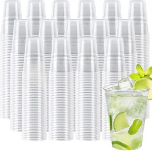 1000 Pack 9 oz Clear Plastic Cups, Small Plastic Cup Bulk, Clear Disposable Cocktail Cup, Cold Party Drinking Cups for Picnics, Ceremonies, Events