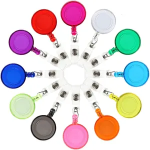 100 count Badge Reels Retractable Badges Holder for ID Card  Whistles Lanyards for School Office (Assorted Color)