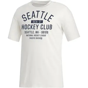Seattle Kraken Hockey Club White Adidas Blend Tee