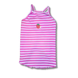 Pink Striped Strawberry Shirt for Pets - Medium Size, Adorable & Eye-Catching Design, Perfect for Playful Furry Friends
