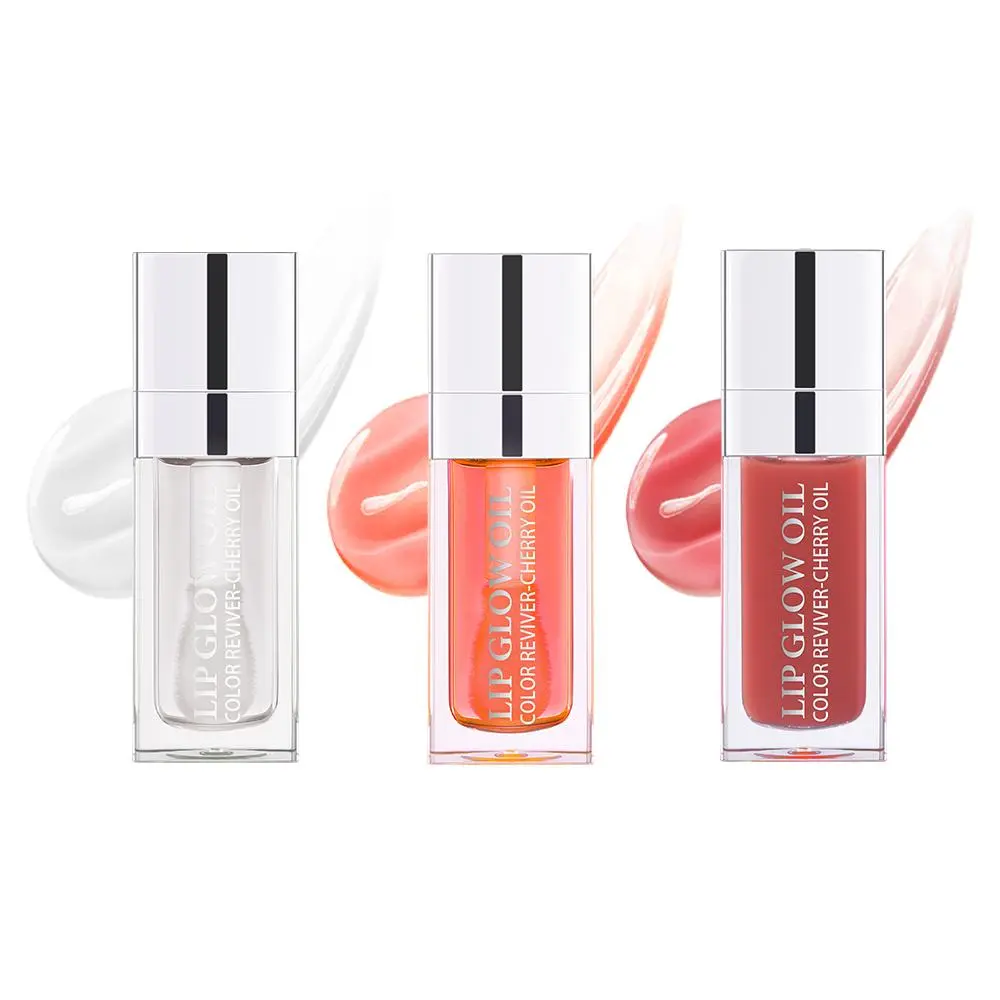 Moisturizing Lip Oil, Glow Lip, 3 Counts/set Hydrating High Gloss Lip Gloss, Lip Moisturizer Gloss, Glossy Lip Glaze Stick, Plumping Lip Oil for Girls & Women, Glamour Gloss