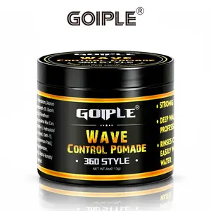 Goiple 360 Waves Pomade, Strong Hold & High Shine for Black Men, Defines Laid Waves All Day, Non-Greasy & Easy Wash