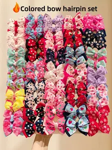 10/12 pieces - Various sets of girls' bow hair accessories, fashionable bow hair clips sets, ladies' hair clips, duckbill clips, all-season hair accessories, suitable for daily and casual wear, festival decoration, an ideal gift choice