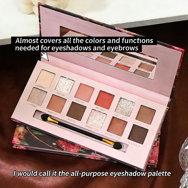 Dusty Rose Neutral Eyeshadow Palette, Sophisticated Chic Matte Shimmer Glitter Shades, Ultra Fine Silky Smooth High Pigment, Multi-functional for Eyeshadow, Blush, Contour, Highlight, Eyeliner, Perfect for Daily Sweet Makeup & Quick Outing