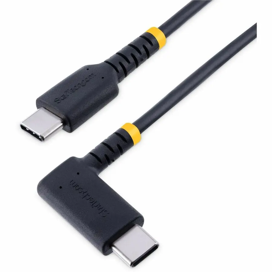 StarTech 3.3ft 1m USB-C Fast Charging Cable Rugged Right-Angled Charge & Sync 60W 3A PD USB 2.0 TPE Jacket and Aramid Fiber