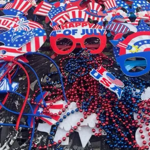 4th of July Party Favors Patriotic Accessories with USA Hats and Pinwheels for Festive Celebrations