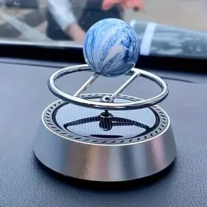 corvette cup holder Solar Powered Rotating Car Air Freshener - Aromatherapy Diffuser Car Interior Decoration - Earth Shaped Ornament Nice Gift