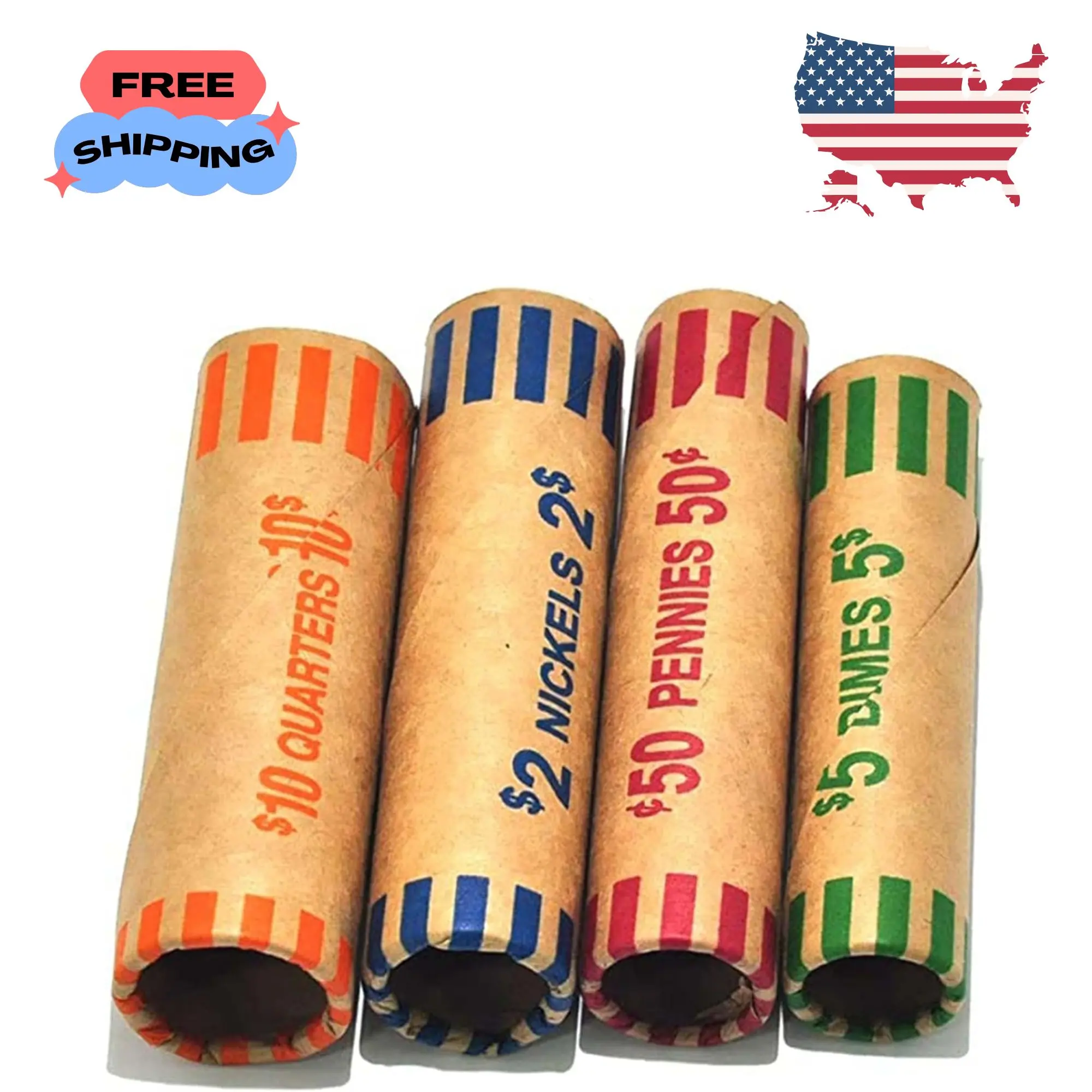 Preformed Coin Wrappers Rolls (128 Assorted)
